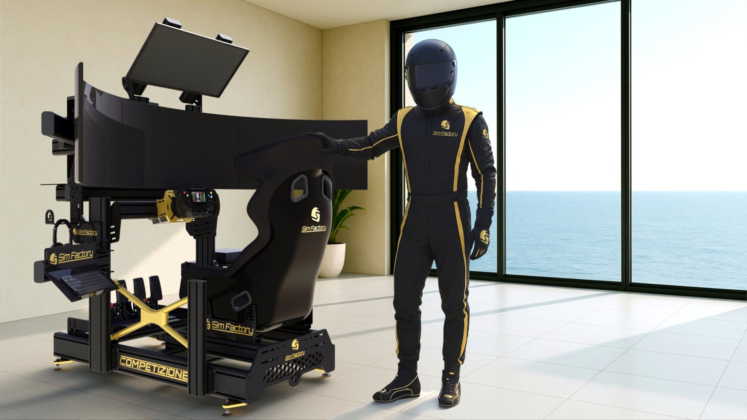postazione sim racing completa per un simulatore di guida esclusivo